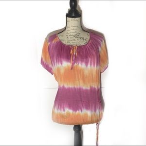Petite Large Pink Tie Dye Summer Top